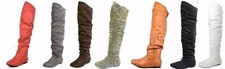Women's Comfort Over The Knee Thigh High Flat Heel Slouch Boot Shoes Sz 5-10