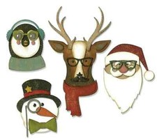 Tim Holtz COOL YULE Thinlits Cutting Dies Sizzix Santa Claus Christmas 663089