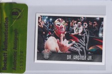 Tarjeta adhesiva álbum AAA 2017 Panini Lucha Libre firmada por Dr Wagner Jr #33 certificado de autenticidad BAS