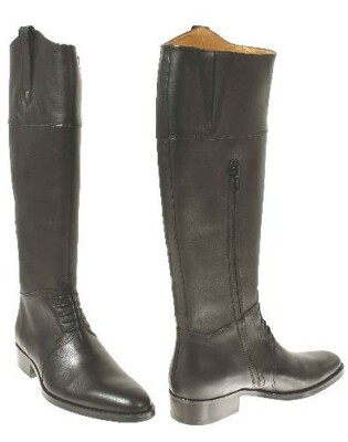 Aigle Bottes cavalière amazone de charme en cuir noir esprit