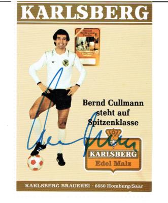 Bernd Cullmann Rare Postcard Advertising Card Karlsberg in DfB Jersey with Original Ag.