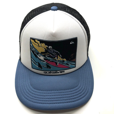 Quiksilver Trucker Hat Multicolor Mens Sz 55cm S/M Snapback Skeleton Surfing