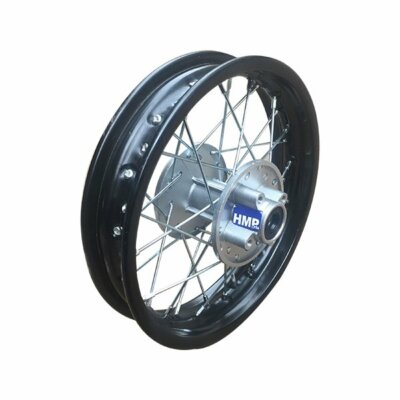 Roue Arrière 12 Pouces HMParts - Jante Alu évidée Noire - Pour Pit Bike, Dirt Bike, Motocross