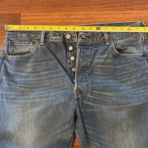 Levi's 501 Jeans Herren 36x30 (eigentlich 36x28) blau Knopfleiste gerade mittlere Waschung - Bild 17 von 18