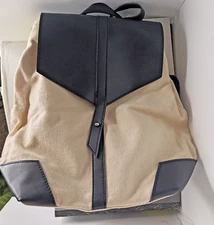 Deux Lux Demi Backpack Canvas Vegan Leather  Travel Bag NEW