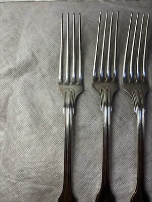 LOT OF 6 CHRISTOFLE CHINON SILVER PLATE SILVERPLATED TABLE DINNER