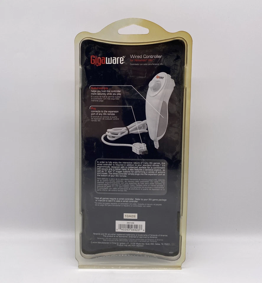 New Gigaware Wired Controller Nintendo Wii Nunchuck NIB Sealed - Image 2 of 4
