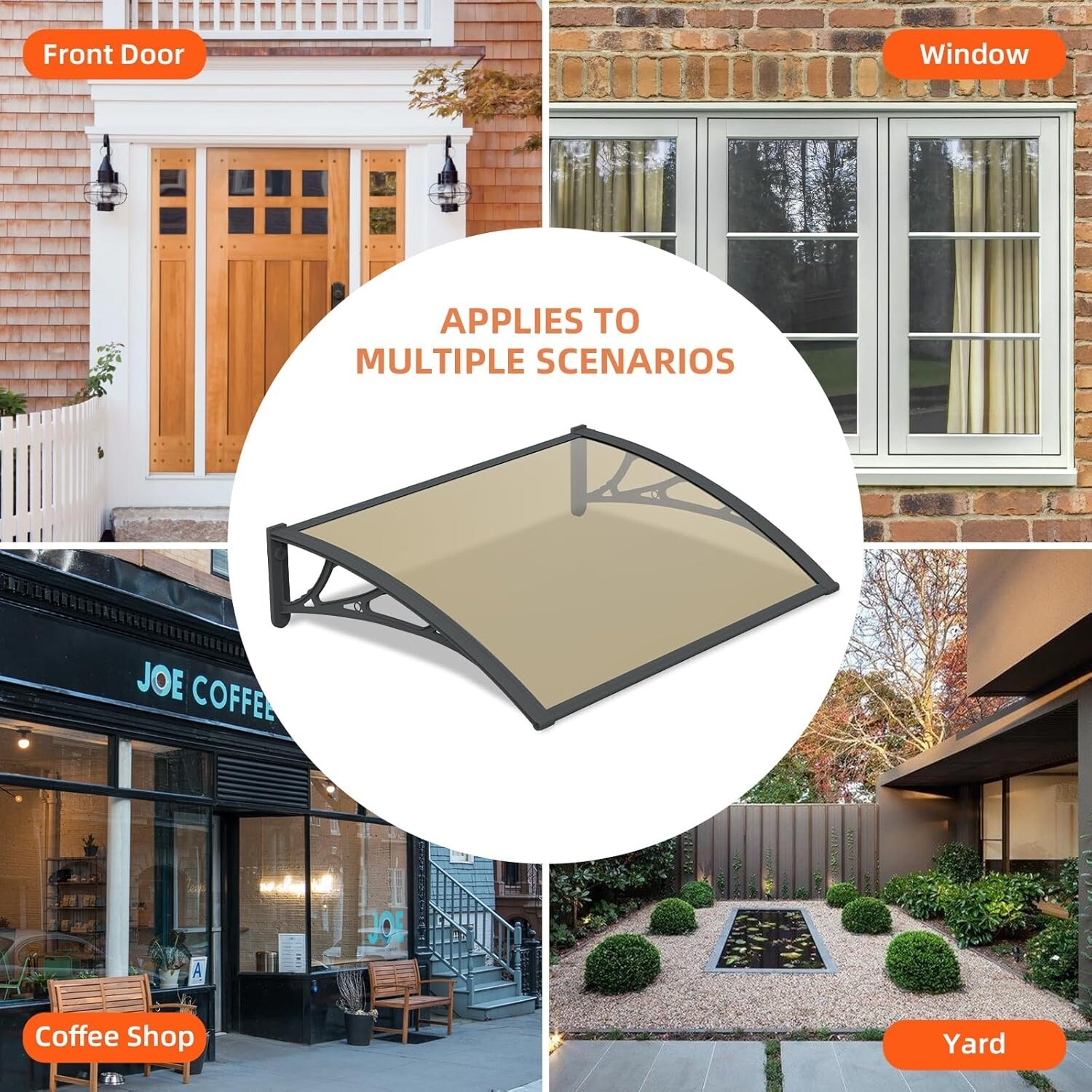 32" x 60" DIY Window Awning Door Canopy Solid Sun Shade Sheet for  Front Door