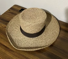 MAKINS NYC BEIGE FEDORA TRILBY USA MADE HAT STRAW
