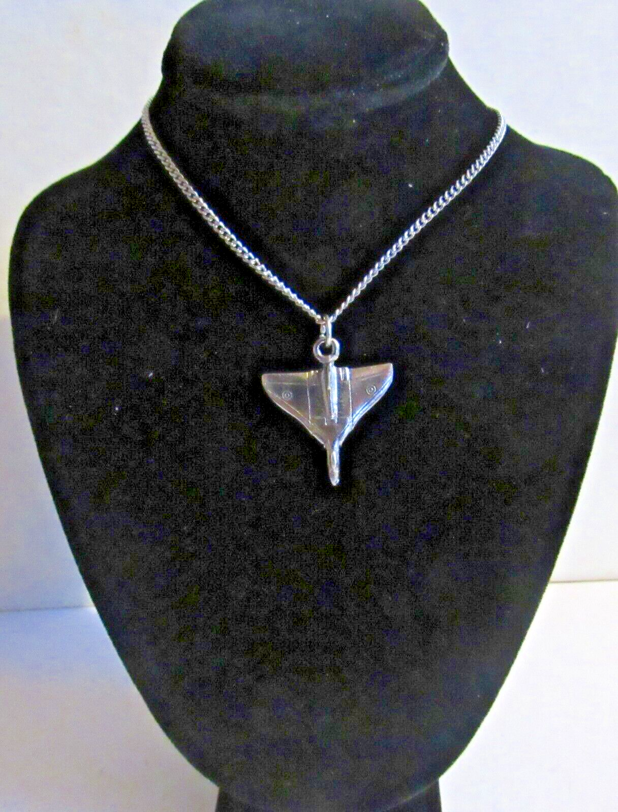 #P22) PENDANT PEWTER VULCAN BOMBER NECKLESS CHAIN COSTUME JEWELLERY