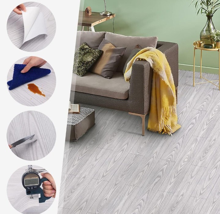 Vinyl Flooring Light Grey Wood Vinyl Flooring eBay