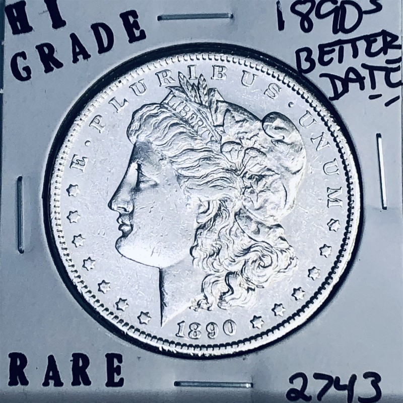 1890 S MORGAN SILVER DOLLAR HI GRADE GENUINE U.S. MINT RARE COIN 2743