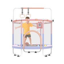 60'' Toddler Trampoline with Safety Enclosure Net, Trampoline for K... Fast Ship