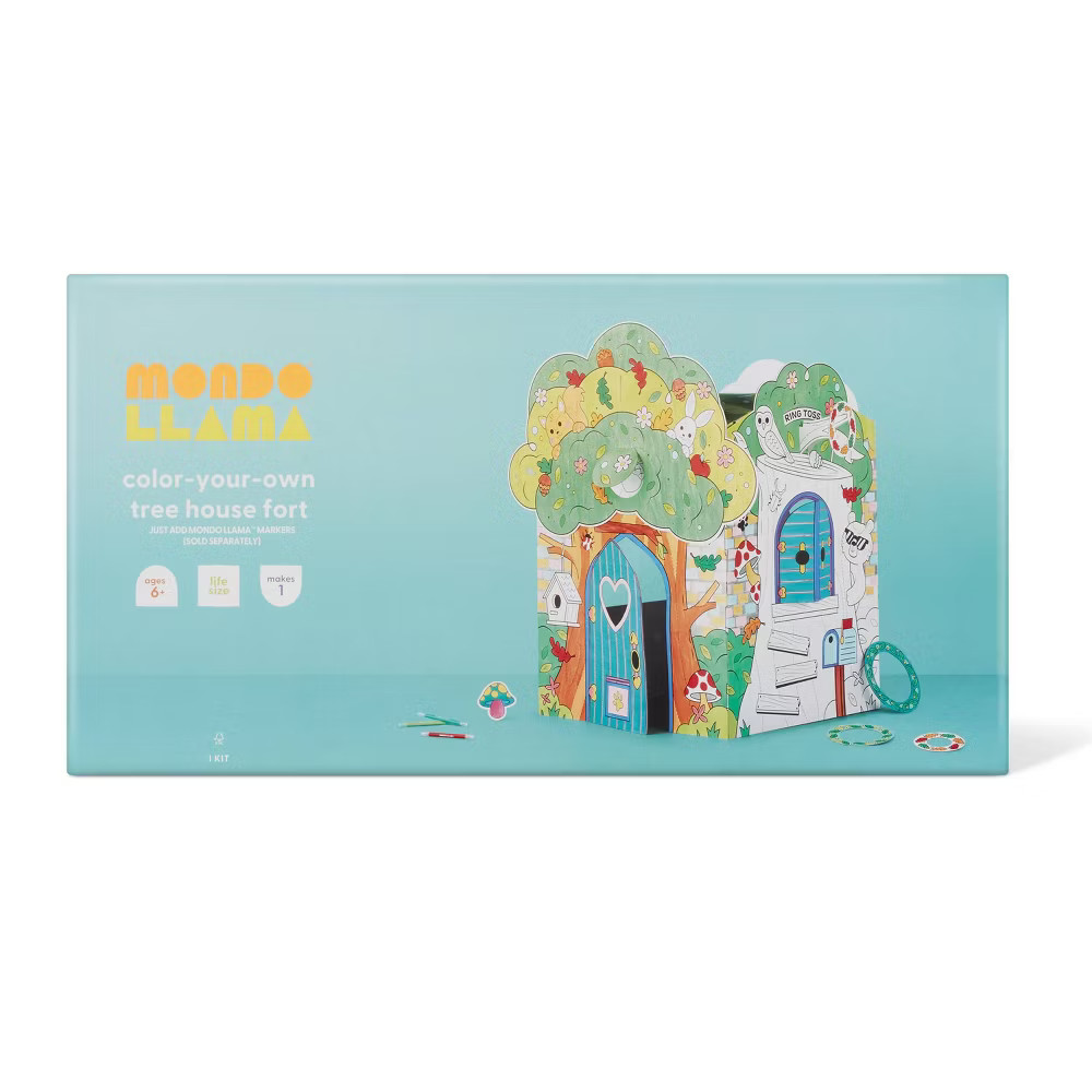 Color-Your-Own Tree House Fort - Mondo Llama