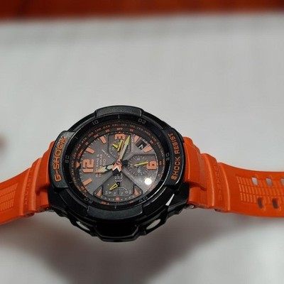 カシオ　G-shock GW-3000M 洗浄済み CASIO G-SHOCK GW-3000 Sky Cockpit Men's Watch Orange Strap Tested