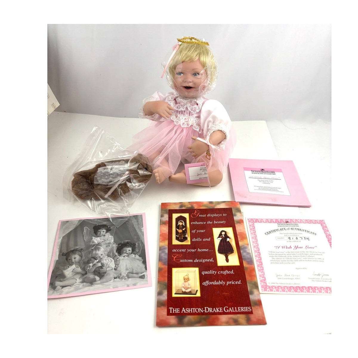 VTG Ashton Drake I Wish You Love Porcelain Baby Doll First Issue
