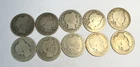 Lot of 10 Mixed Year Barber Quarter - 90% Silver  - USBDU025