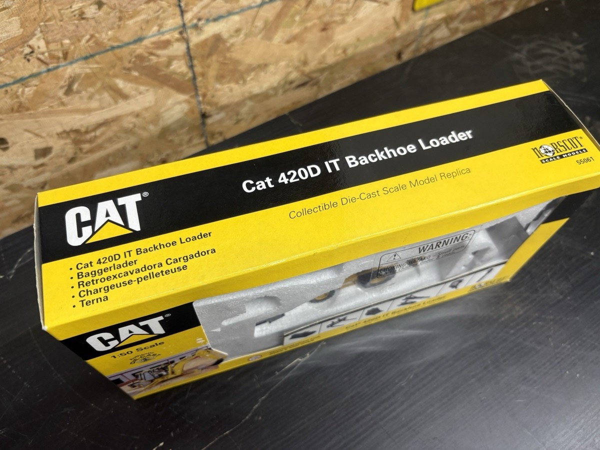 Cat 420D Backhoe Loader With Attachments Norscot 55061 1:50 Scale