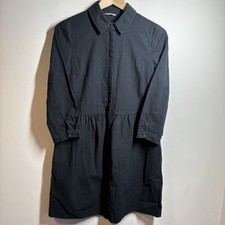 Hush Womens Black Organic Cotton Long Sleeve Collared Dress Size 6