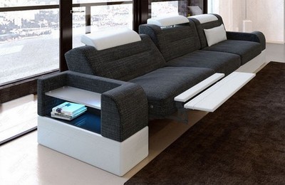 Couch Dreisitzer Sofa 3 Sitzer Parma Designersofa Modern Design Sofagarnitur LED