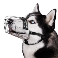 BRONZEDOG Dog Muzzle Adjustable Durable Metal Wire Husky  Doberman, Steel