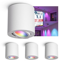 4X Cori Smart Aufbaustrahler Schwenkbar Led GU10 Dimmbar Rgb Wlan Deckenleuchte