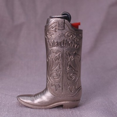 Vintage Marlboro Cowboy Boot Metal Lighter Case Mini Bic Holder | eBay