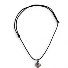 Rose quartz charm with black adjustable necklace