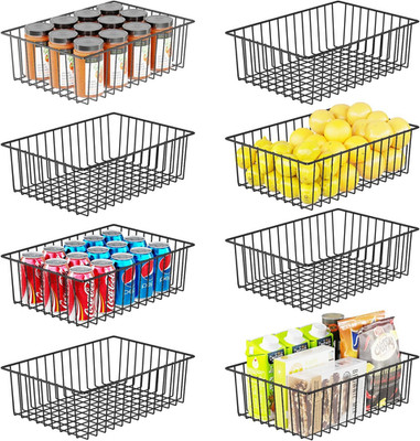 8 Pack Large Wire Baskets for Organization, Metal Pantry Storage Baskets for Cab