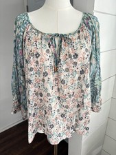 Natural Life Tunic Blouse Womens Large Multicolor Floral Long Sleeve Boho
