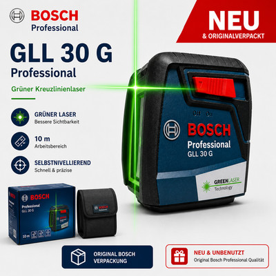 Bosch Professional GLL 30 G Linienlaser Grün Selbstnivellierend NEU OVP