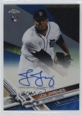 2017 Topps Chrome Rookie Blue Wave Refractor 72/75 Joe Jimenez #RA-JJ Auto 9ob