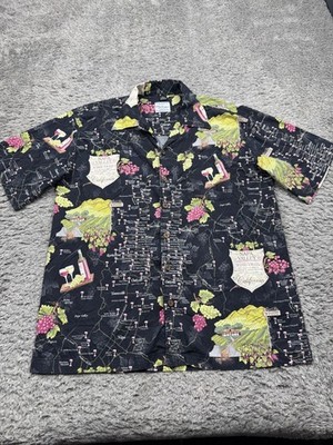 David Carey Shirt Men XL Napa Valley Winery California Hawaiian Button Up Aloha