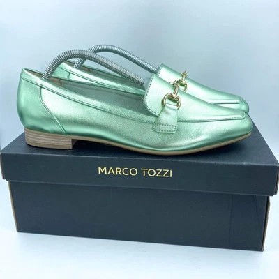 Marco Tozzi Loafer Gr.41 Damen Grün Metallic Slipper Elegant - Bild 1 von 4