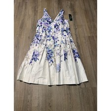 Lauren Ralph Lauren Women's Floral V-Neck Fit & Flare Dress
