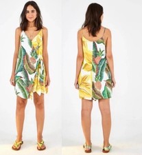 Farm Rio Azalea Forrest Mini Wrap Dress Women's Size Small Tropical