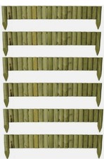6pcs Wooden Log Roll Border Picket Fence Panel for Outdoor Lawn Edging