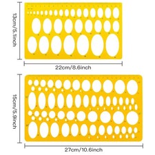 2x Ellipse Isometric Oval Template Geometry College Math Stencil Drawing 21/25cm