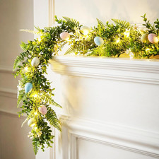 6FT Easter Decorations for Home, Easter Egg Garlands for Mantle with Lights, Spr