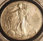 2002 American Silver Eagle ASE 1oz .999 Fine Silver BU In Capsule