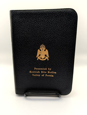 Vintage 1957 Masonic Holy Bible — Double Eagle — Valley of Peoria — Freemason