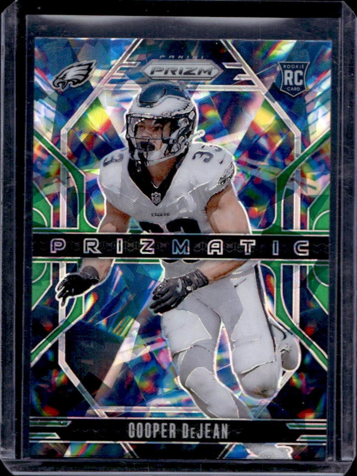 2024 Prizm Cooper DeJean Prizmatic RC Green Ice Rookie #6 Eagles