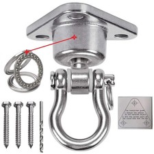 Stainless Steel Hanger with Smooth Swing Bearings, Heavy Duty 180  360  Swive...
