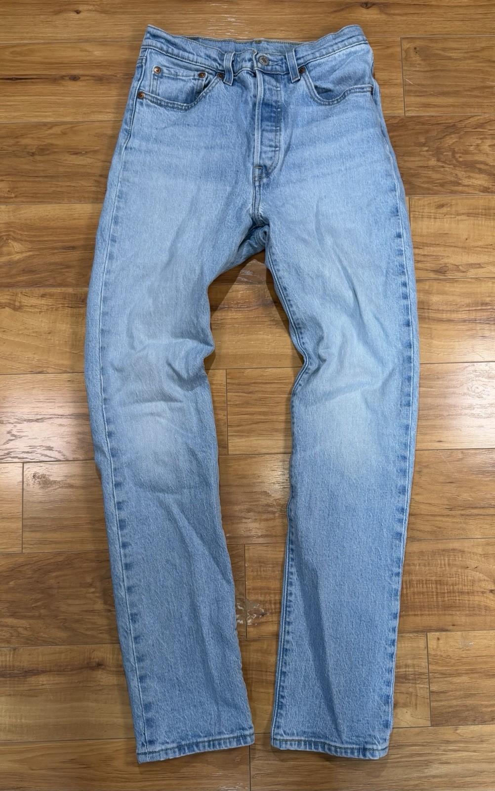 Levis 501 Original Fit Jeans Womens 27x32 Straight Leg 90s High Rise Light Wash