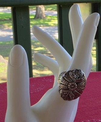Sterling Silver Filagree Cocktail Ring Size 9 Sarda