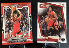 2021-22 Panini Chronicles Scottie Barnes Playbook #284 & Threads #82 RC Lot