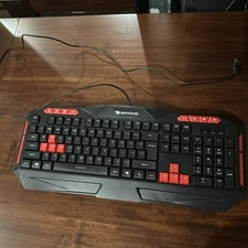 iBuyPower Black & Red Slip Resistant USB IBP-ARES E1 (US) Gaming Keyboard; Works