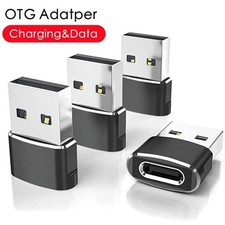 4 Pcs USB to USB C Adapter Type-C Female to A Male OTG Converter Car Charger