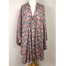 Maisie Boho Mini Dress M Made USA Geometric Print Flowy Peasant Festival