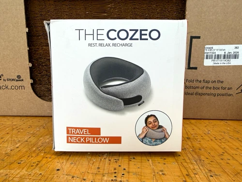 THE COZEO Travel Neck Pillow - Memory Foam Padding, Gray
